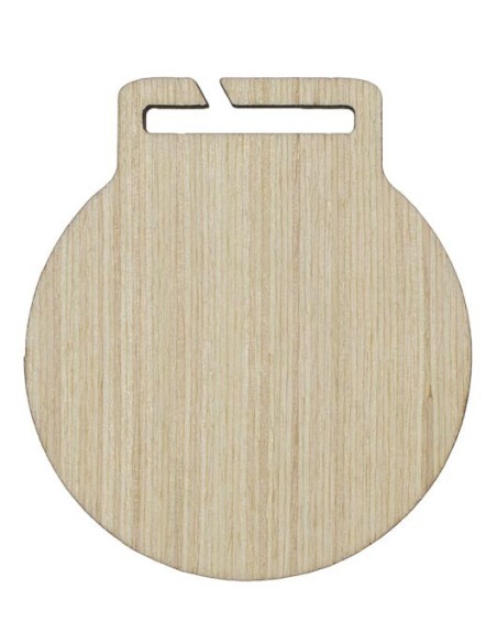 MEDALLA MADERA REDONDA 6 CM