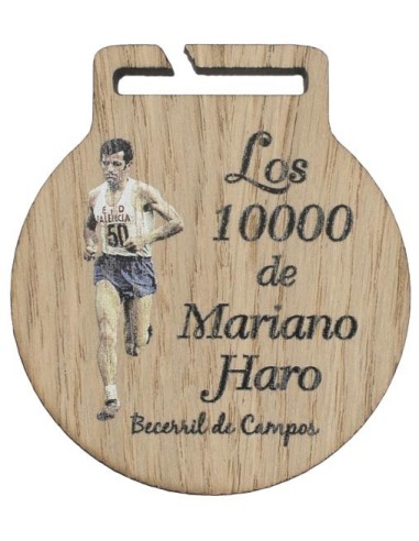 MEDALLA MADERA REDONDA 6 CM
