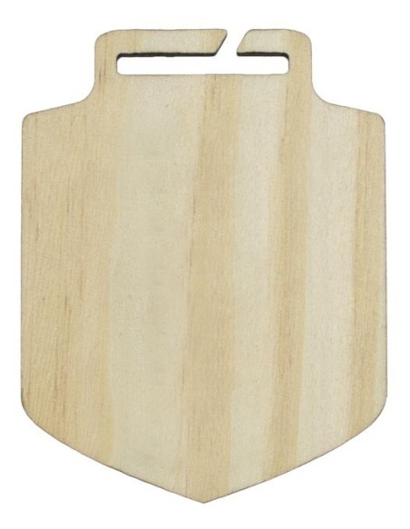 MEDALLA MADERA ESCUDO  7*6 CM